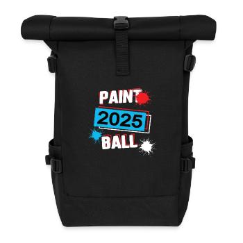 Paintball 2025 Paintballer Paintballspieler Spiel - Rolltop Rucksack - Schwarz - Vorne