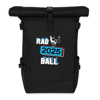 Radball 2025 Radballer Radballspieler Spieler - Rolltop Rucksack - Schwarz - Vorne
