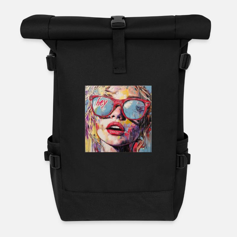 HEY - Roll Top Backpack - black
