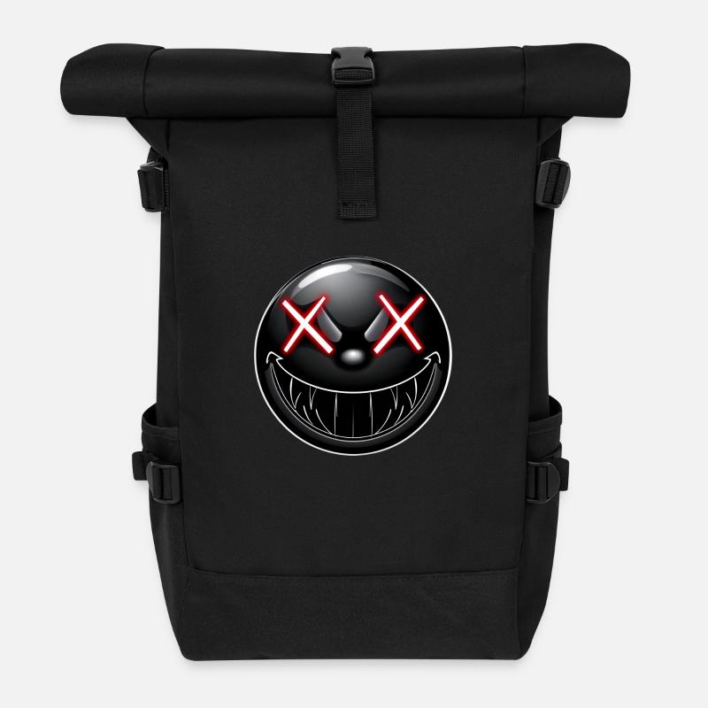 Smile! - Rolltop Rucksack - Schwarz
