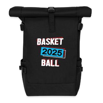 Basketball 2025 Basketballer Basketballspieler - Rolltop Rucksack - Schwarz - Vorne
