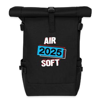 Airsoft 2025 Airsofter Airsoftspieler Airsoftspiel - Rolltop Rucksack - Schwarz - Vorne