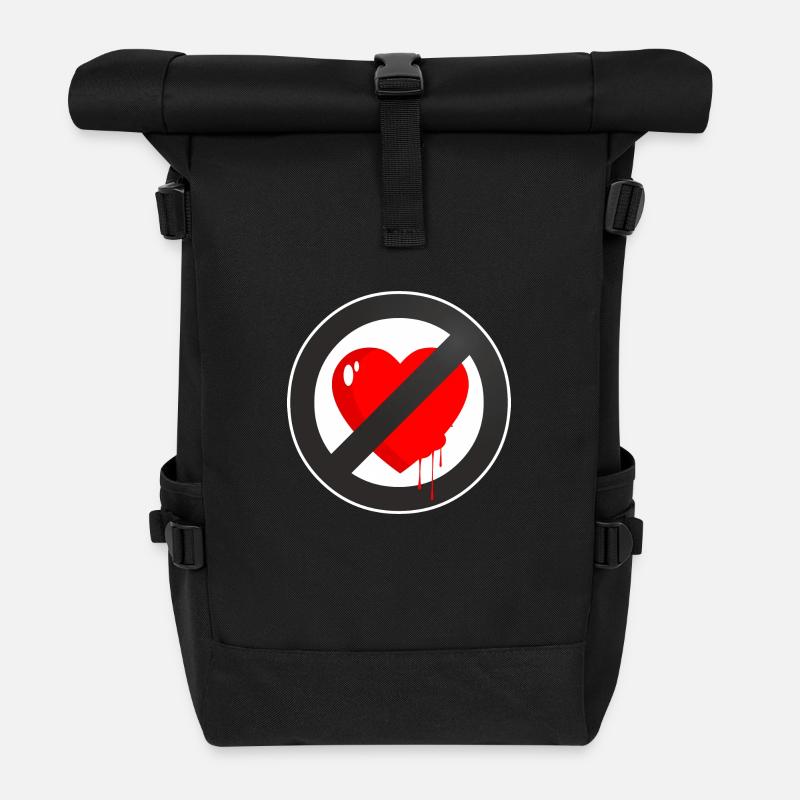LIEBE NICHT VORHANDEN - Rolltop Rucksack - Schwarz