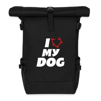 I love my dog Ich Liebe meinen Hund Hundefreund - Rolltop Rucksack - Schwarz - Vorne