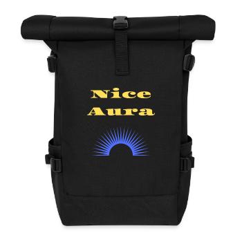 Nice Aura Bro, Gute Energie, Positive Ausstrahlung - Rolltop Rucksack - Schwarz - Vorne