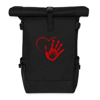 MAIN DANS LA MAIN ROUGE - Sac à dos roll top - noir - Devant
