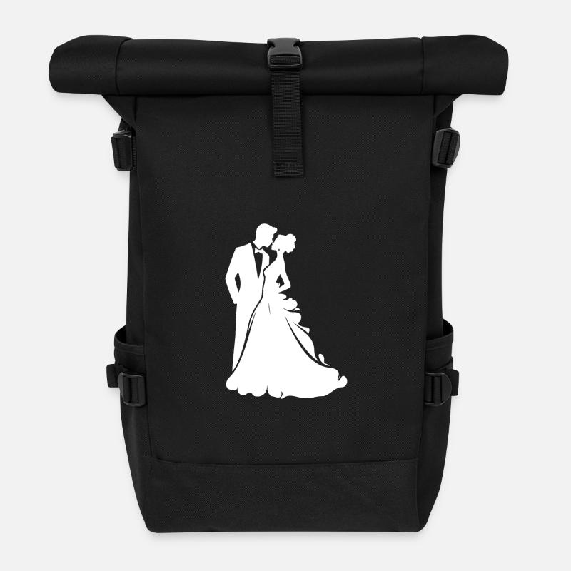 Braut Bräutigam Brautpaar Hochzeit - Rolltop Rucksack - Schwarz