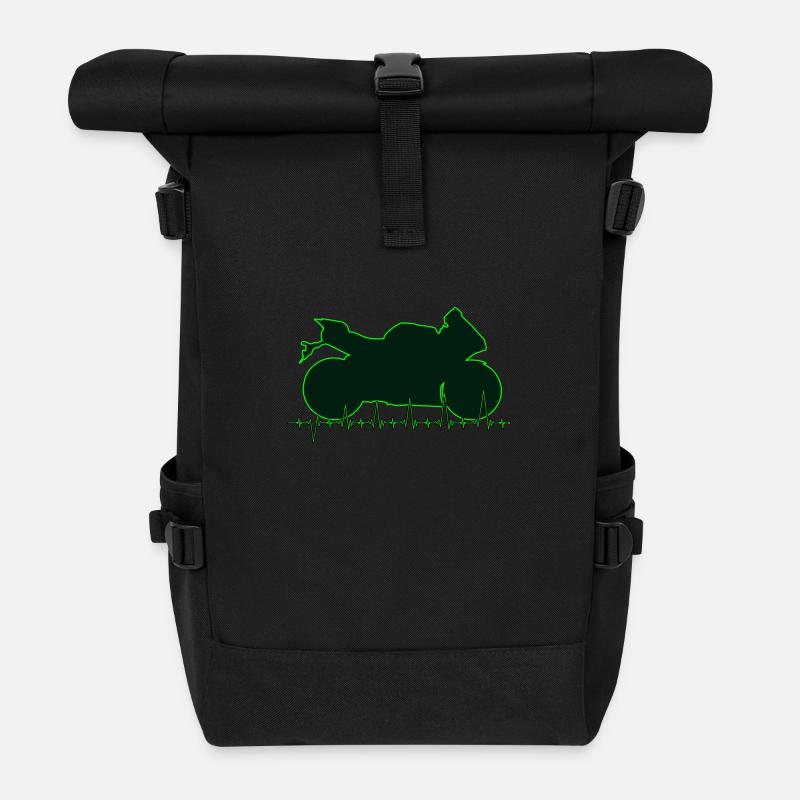 R1cardiogramma01 - Rolltop Rucksack - Schwarz