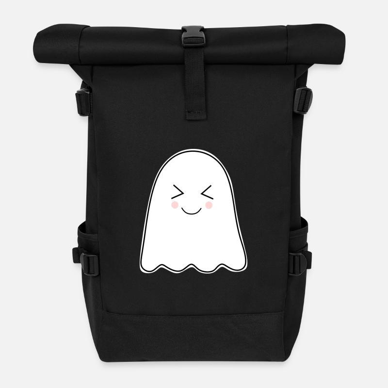 Halloween 2025 T-shirt Gespenst spooky cute Shirt  - Rolltop Rucksack - Schwarz