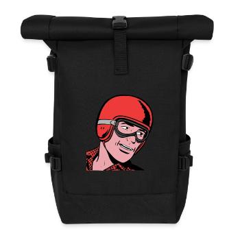 Vintage Treiber Comic - Rolltop Rucksack - Schwarz - Vorne