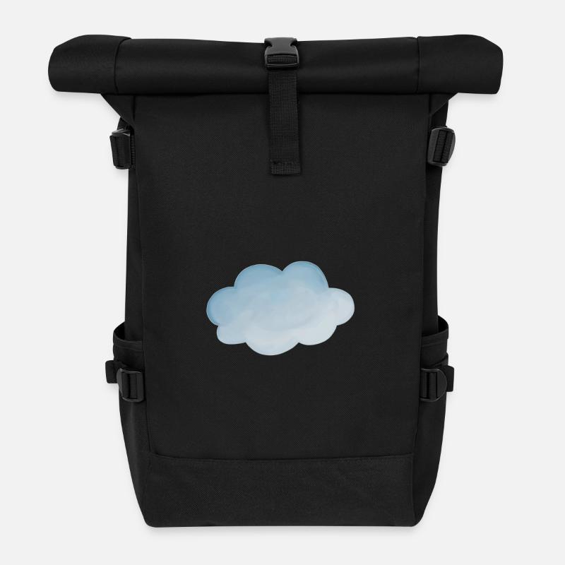 Wolke Wetter hellblau - Rolltop Rucksack - Schwarz