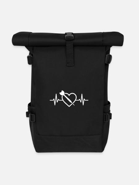 Herz-Pfeile - Rolltop Rucksack - Schwarz