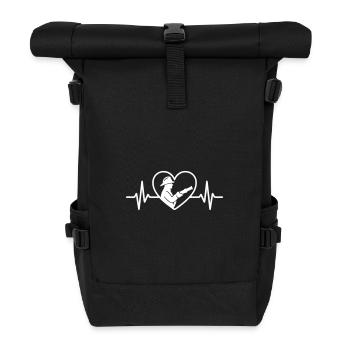 Firefighter Helmet Heart - Roll Top Backpack - black - Front