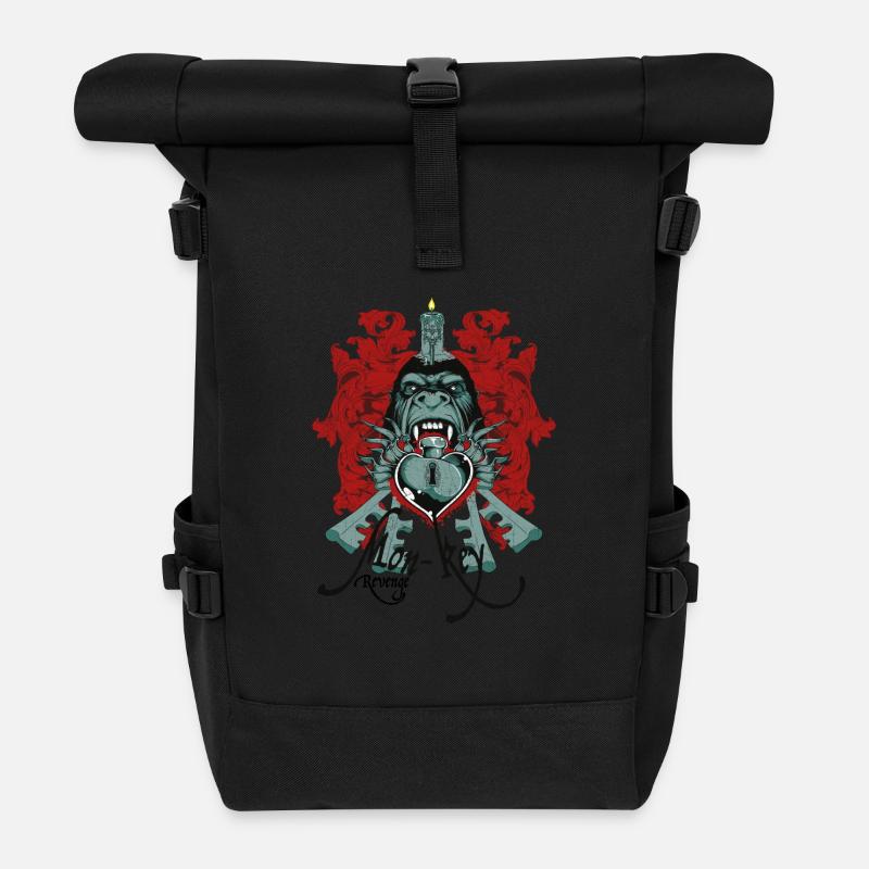 mon-key revenge - Rolltop Rucksack - Schwarz