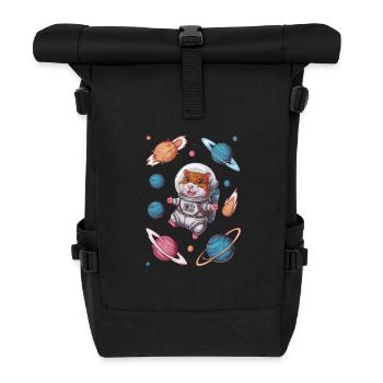 Weltraumhamster Unter Sternen - Rolltop Rucksack - Schwarz - Vorne