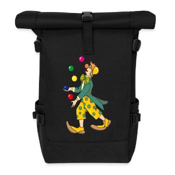 clown harlekin hofnarr kasper komiker narr witzbol - Rolltop Rucksack - Schwarz - Vorne