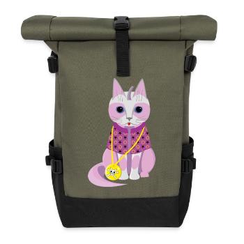 Kitty Lotta - Roll Top Backpack - olive/black - Front