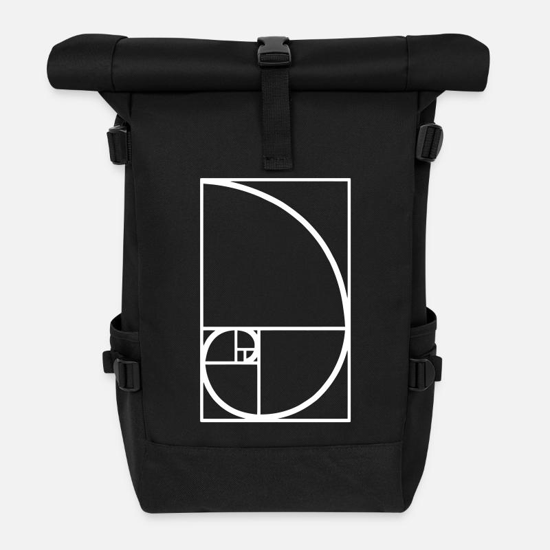 Fibonacci Kurve goldener Schnitt Art - Rolltop Rucksack - Schwarz
