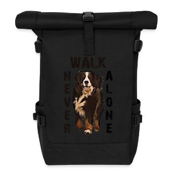 Bernese mountain dog - Roll Top Backpack - black - Front