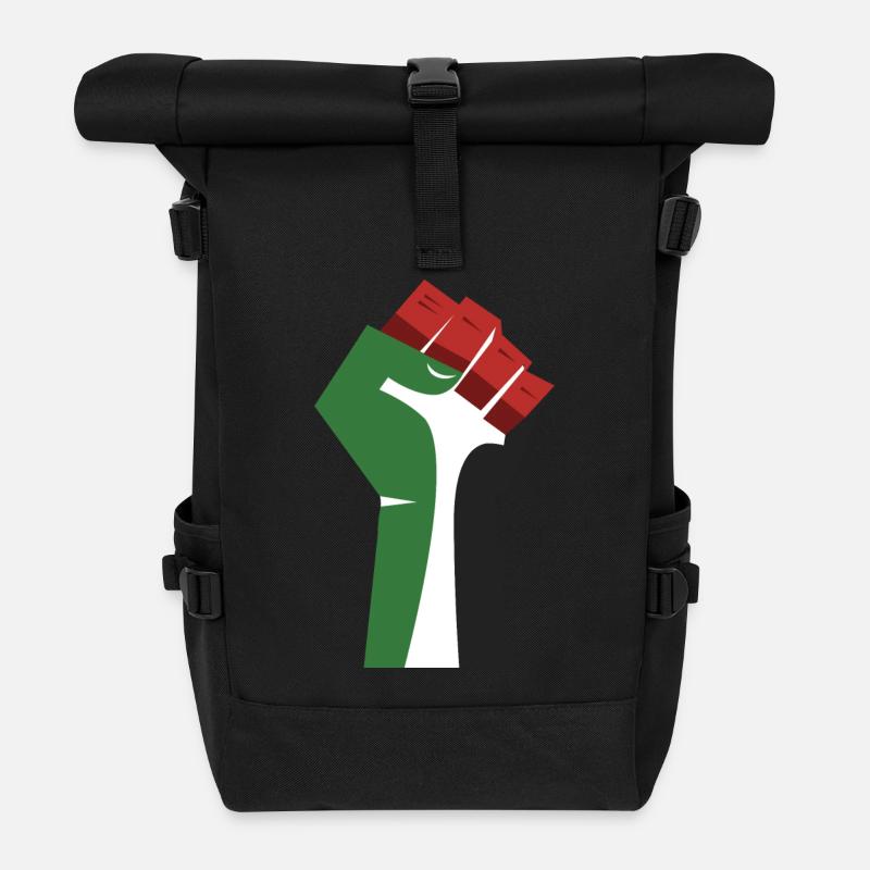 Die erhobene Faust (grün, weiß, schwarz, rot) - Rolltop Rucksack - Schwarz