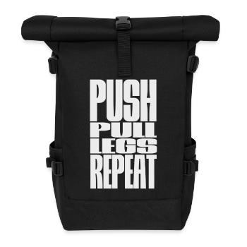 PUSH PULL LEGS REPEAT - Roll Top Backpack - black - Front