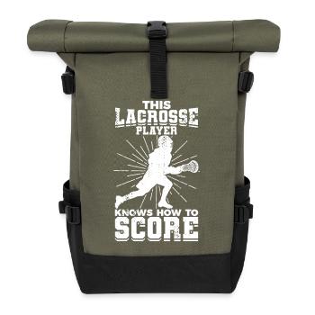 Lacrosse Boy - Roll Top Backpack - olive/black - Front