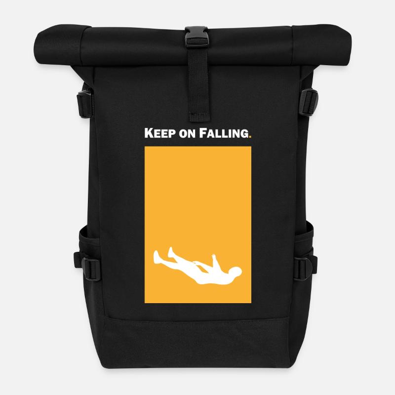 Keep on Falling - Roll Top Backpack - black