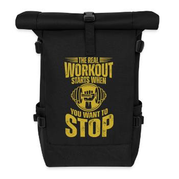 Le véritable entraînement commence lorsque vous abandonnez - Sac à dos roll top - noir - Devant