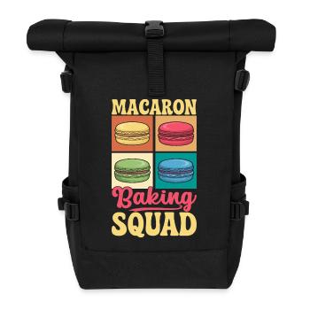 Macaron French Desserts - Roll Top Backpack - black - Front