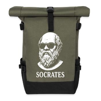 Sokrates im Schatten - Rolltop Rucksack - Olive/Schwarz - Vorne