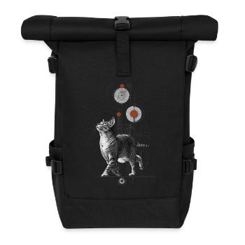 Mystical cat in the geometry universe - Roll Top Backpack - black - Front