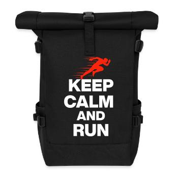 RESTE CALME ET COURS ! - Sac à dos roll top - noir - Devant