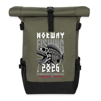 Voyage de pêche en Norvège 2026 - Sac à dos roll top - olive/noir - Devant