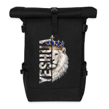 Lion of Judah, King Jesus, Son of Yahweh, Christian - Roll Top Backpack - black - Front