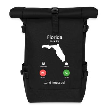 Florida Calling und I Must Go Phone Interface-Kunst - Rolltop Rucksack - Schwarz - Vorne