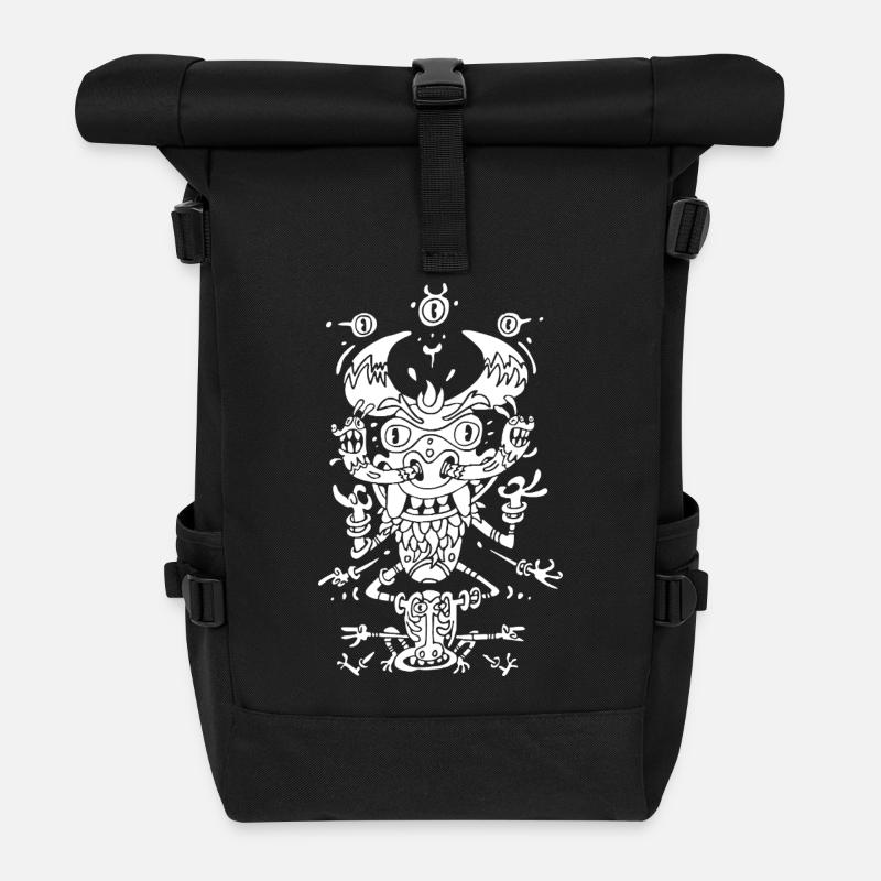 demon1 - Rolltop Rucksack - Schwarz
