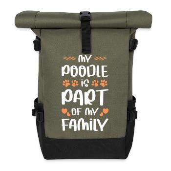 Mon Caniche fait partie de la famille - Sac à dos roll top - olive/noir - Devant