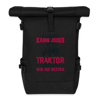 Tout le monde peut étudier la conduite d’un tracteur uniquement le meilleur - Sac à dos roll top - noir - Devant