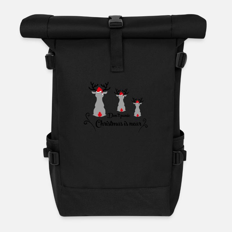 weihnachten - Rolltop Rucksack - Schwarz