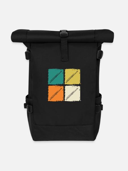 Flötist Querflöte - Rolltop Rucksack - Schwarz