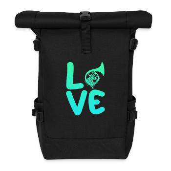 Hornist Waldhorn - Rolltop Rucksack - Schwarz - Vorne