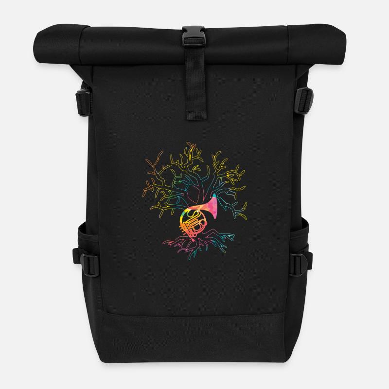 Hornist Waldhorn - Rolltop Rucksack - Schwarz
