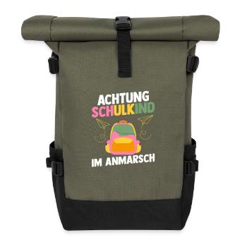 Daycare Leavers School Enrollment Schoolchild - Roll Top Backpack - olive/black - Front