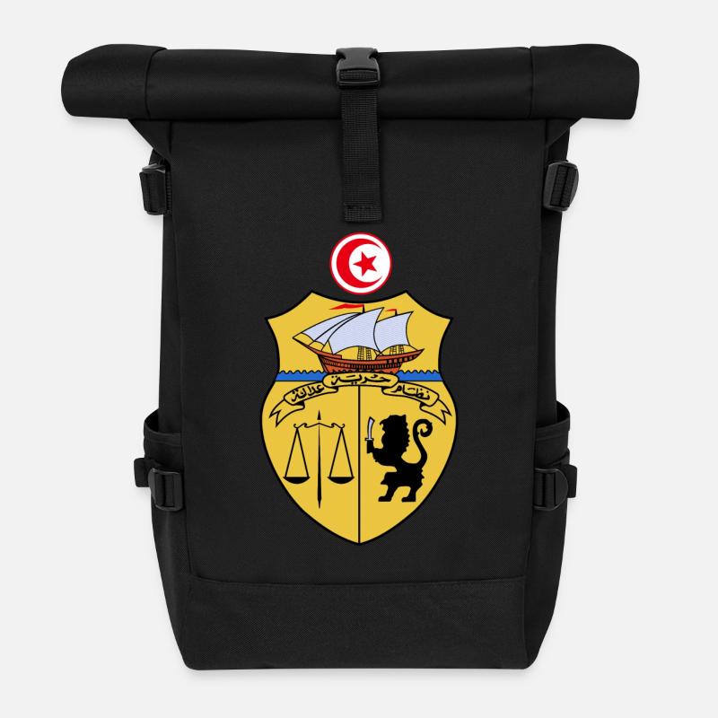 Tunesien Wappen - Rolltop Rucksack - Schwarz