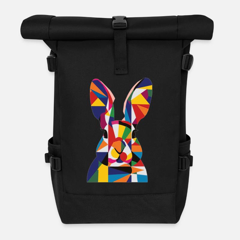 Kaninchen - Rolltop Rucksack - Schwarz