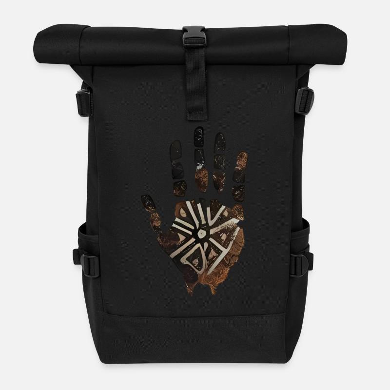 Hand Ritual Abbildung - Rolltop Rucksack - Schwarz