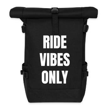 Ride vibes only - Rolltop Rucksack - Schwarz - Vorne