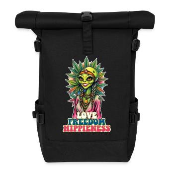 Cannabis Alien AMOUR LIBERTÉ HIPPIENESS 1 - Sac à dos roll top - noir - Devant