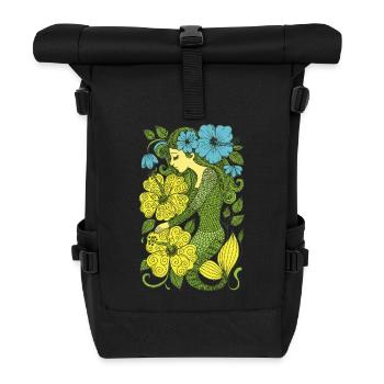 Retro Mermaid Vintage Ocean Vibes - Roll Top Backpack - black - Front