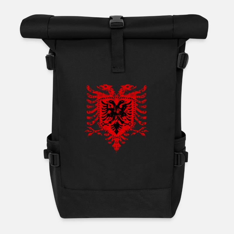 Albanie - Sac à dos roll top - noir